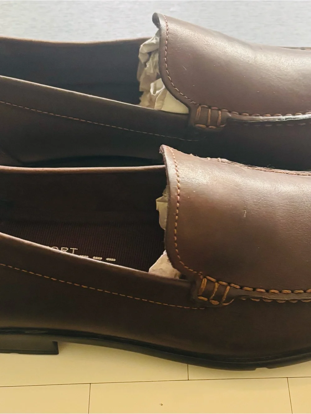 Rockport Men’s Dark Brown Leather Slip-On Loafers